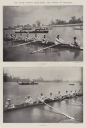 The Inter-Varsity Boat-Race, the Crews at Practice