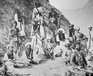 The Khan of Lalpura with some of his warriors
