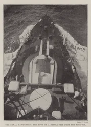 The Naval Manoeuvres, the Bows of a Battle-Ship from the Fore-Top