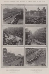The Royal Progress, Their Majesties at Various Points of the Route