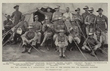 The War, Colonel R S Baden-Powell and some of the Officers who are defending Mafeking
