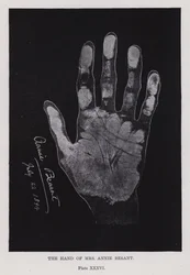 The hand of Mrs Annie Besant
