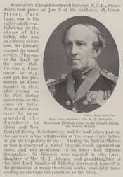 The late Admiral Sir E S Sotheby, mentioned Thirteen Times in the Gazette during the Indian Mutiny