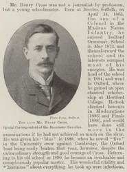 The late Mr Henry Cross, Special Correspondent of the Manchester Guardian