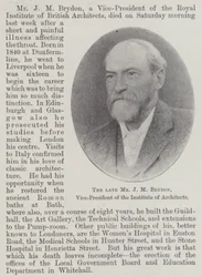 The late Mr J M Brydon, Vice-President of the Institute of Architects