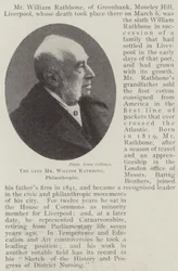 The late Mr William Rathbone, Philanthropist