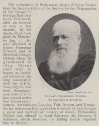 The late Prebendary Tucker, Ex-Secretary of the SPG