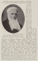 The Late Reverend G F Maclear, DD, Warden of St Augustine