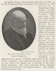 The Late Sir James Laing, Eminent Shipbuilder