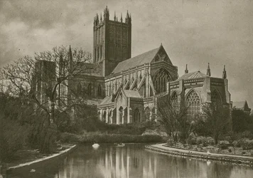 Wells Cathedral, from the Swan Pool