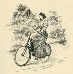A 19th Century Female Cyclist. From The Strand Magazine Published 1897.