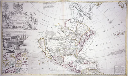 A Double-Page Map of North America