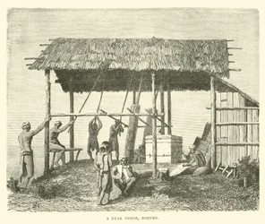 A Dyak Forge, Borneo