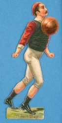 A Full Stop, cut-out of a footballer, 1880s-90s