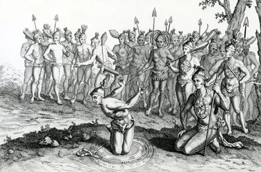 A King of Florida Consulting His Magician Previous to Going to Battle, illustration taken from Moore