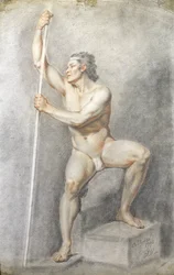 A Male Nude Holding a Staff, c.1770