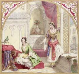 A Moorish Interior with Two Women, c.1840