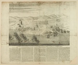 A Perspective Draught of Town, Harbour and Forts of Carthagena in 1739, Published 1741
