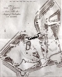 A Plan of the Gardens of the Most Noble Marquess of Buckingham at Stowe, from the Visitor