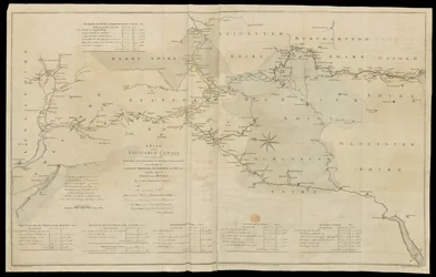 A Plan of the Navigable Canals now making in the Inland Parts of the Kingdom, for opening a Communication to the Ports of London, Bristol, Liverpool and Hull, with the adjacent Towns and Rivers. By James Brindley Engineer. Drawn by Rob.t Whitworth.