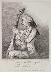 A Solo on the Viola da Gamba, Carl Friedrich Abel (1723-87) Engraved by William Nelson Gardiner (1766-1814) 1787