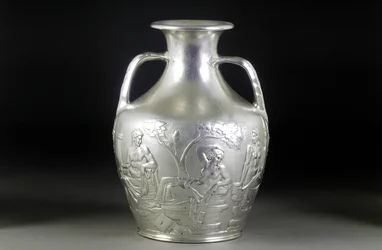 A Victorian silver replica of the Portland Vase, 1844