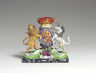A Walton Armorial Spill Vase as the British Royal Coat of Arms, c.1825