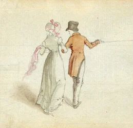 A couple strolling, c.1825