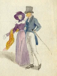 A couple strolling, c.1825