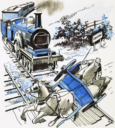 A disaster is averted thanks to the braking system developed by George Westinghouse