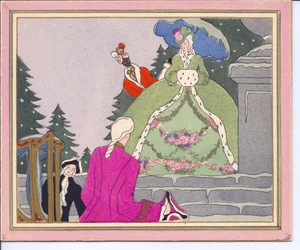 French Pochoir Christmas Card, circa 1920