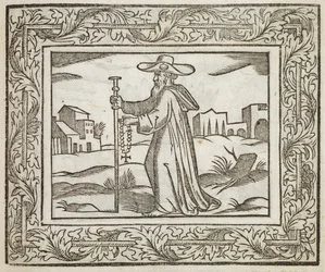 A Man Holding a Staff and Crucifix, Illustration from 