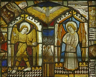 A panel in the east window depicting angels