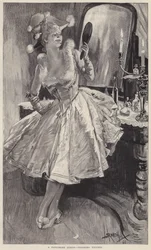 A Pantomime Queen Putting the Finishing Touches to her Make-Up