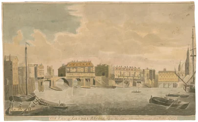 A View of Old London Bridge before alterations, as in 1757