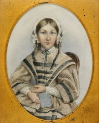 A young Florence Nightingale in an oval frame
