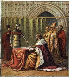 Abdication of King Richard II of England in 1399 in favour of his cousin Henry (Henry IV of England)