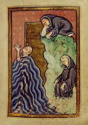St. Cuthbert Praying in the Sea Observed by a Monk, and Having His Feet Dried by Sea Otters, from 
