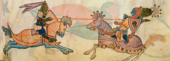 Detail of two knights jousting, from the 
