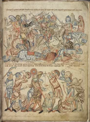 Peers and Commoners Fighting at Bannockburn Battle, from the 