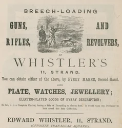 Advert for Edward Whistler, 11 Strand, London