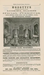 Advert for Nosottis Looking Glasses and Special Furniture
