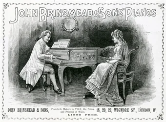Advertisement, John Brinsmead and Sons Pianos, Illustration for The Graphic, 4 July 1891