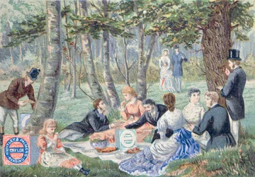 Advertisement for Imperial Ceylon Biscuits Depicting a Picnic in Epping Forest