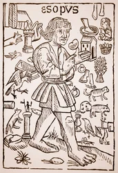 Aesop, frontispiece to Aesops Fables by William Caxton, 1434