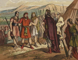 Agag brought before Samuel