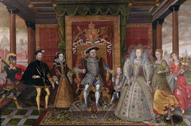 An Allegory of the Tudor Succession: The Family of Henry VIII, c. 1589-95