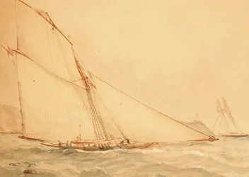 An Eight Meter Gaff rigged Topsail Cutter, The Royal Yacht Squadron, c.1860