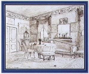 An English Regency salon interior, London