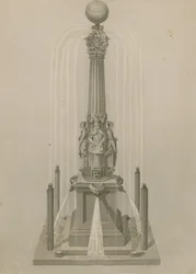 Ancient dial and fountain, erected in 1656 at Leadenhall Corner, London